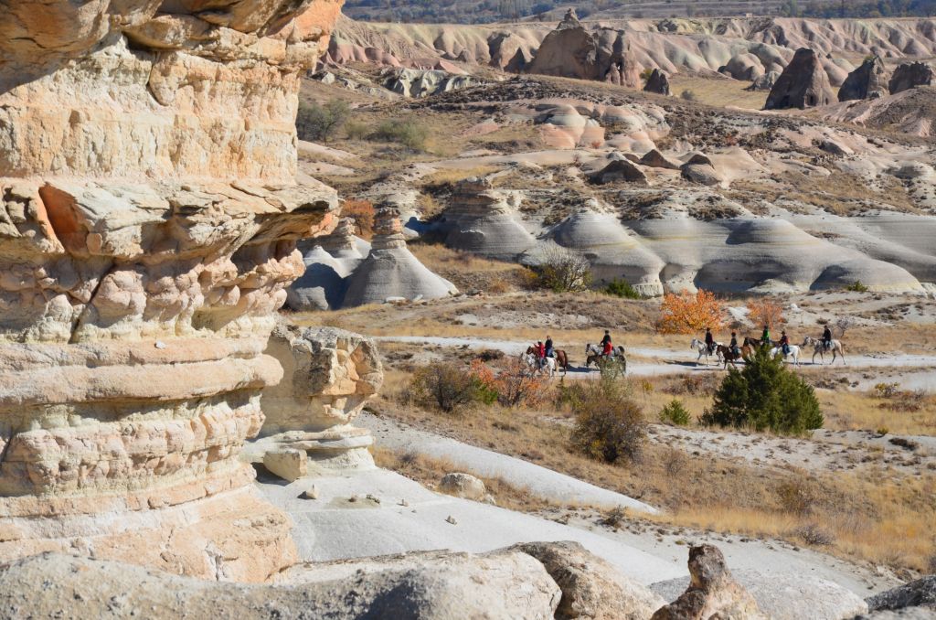 Groep ruiters op vakantie in Cappadocië