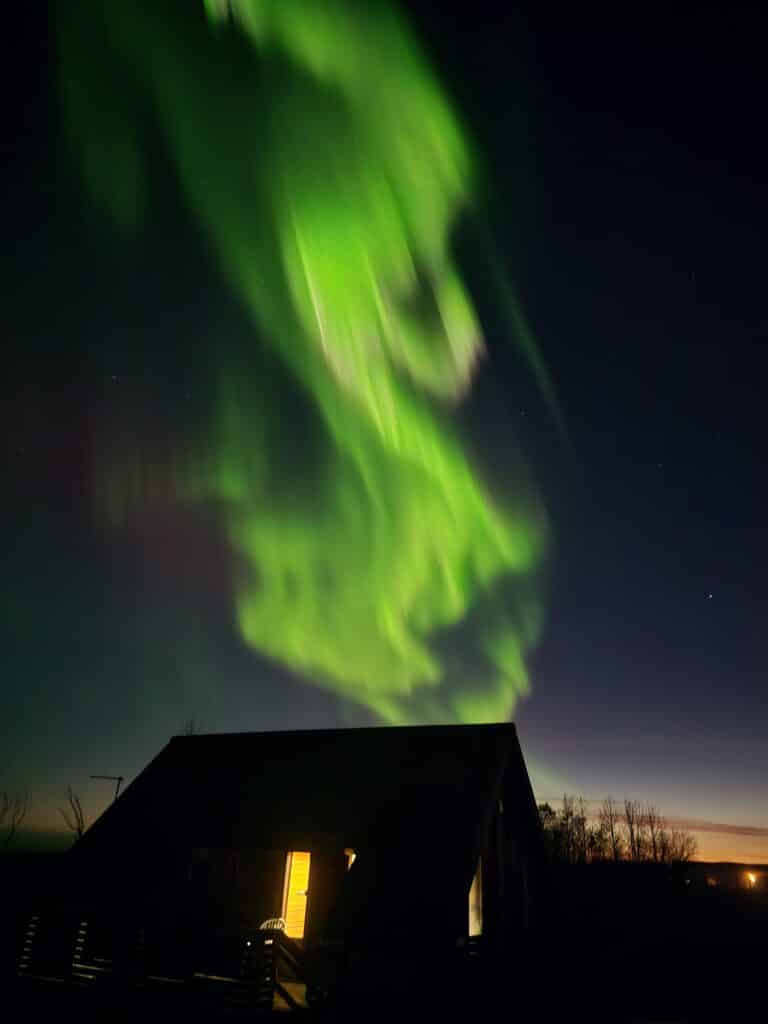 Noorderlicht tijdens een paardrijvakantie in IJsland